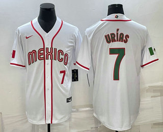 Men's Mexico Baseball #7 Julio Urias Number 2023 White Blue World Baseball Classic Stitched Jersey1,We sell and wholesale Men's Mexico Baseball #7 Julio Urias Number 2023 White Blue World Baseball Classic Stitched Jersey1 on line form chian!